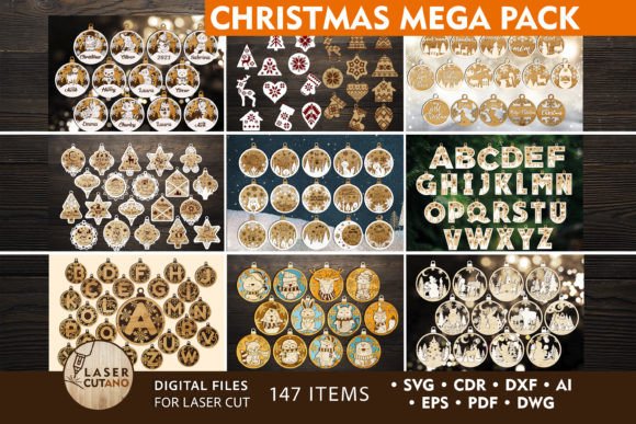Download 147 CHRISTMAS ORNAMENTS MEGA PACK - Mega pack Collection