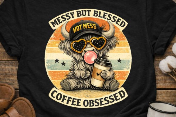 Download Messy Blessed Coffee Cow PNG Funny - Premium Resources