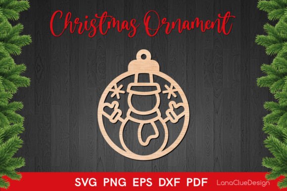 Download Round Christmas Ornament with Snowman - Premium Resources
