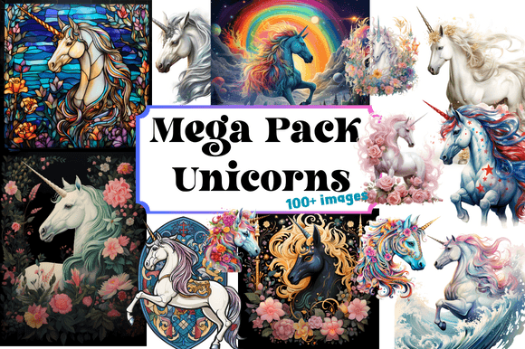 Download Mega Pack of Unicorn Graphics Clipart - Mega pack Collection