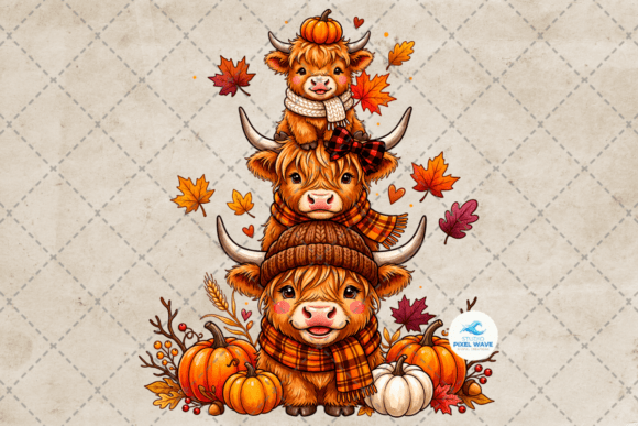 Download Cute Highland Cow Fall Pumpkin Png - Premium Resources